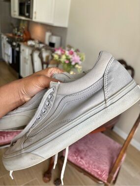 VANS Glitter Light Gray Canvas Sneakers